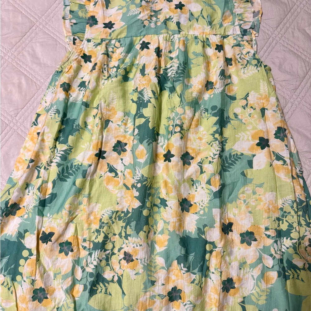 Lovely Staccato Green and Yellow Floral Dress - Picture 2 of 3